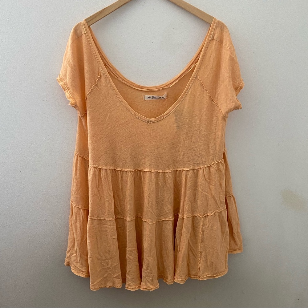 Free People Sunshine in the Rain Apricot Top